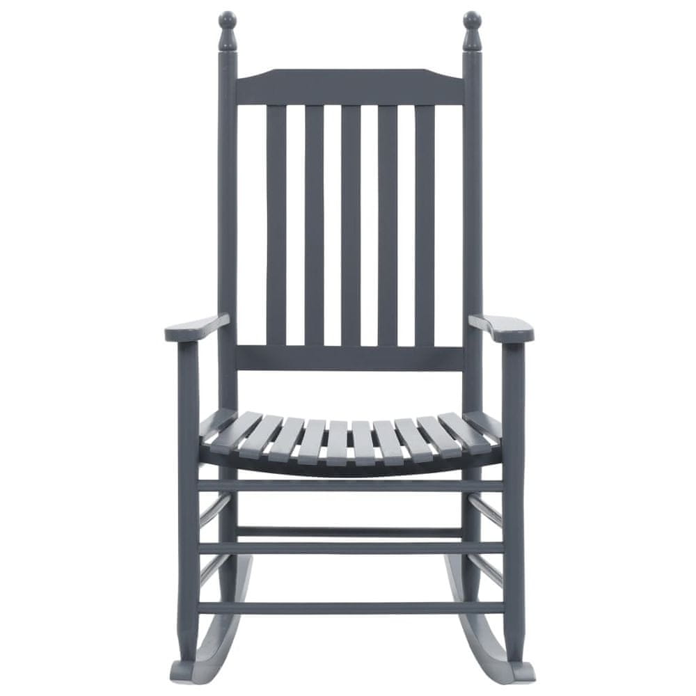 Vidaxl Hojdacie kreslo so zaobleným sedadlom, sivé, topoľové drevo